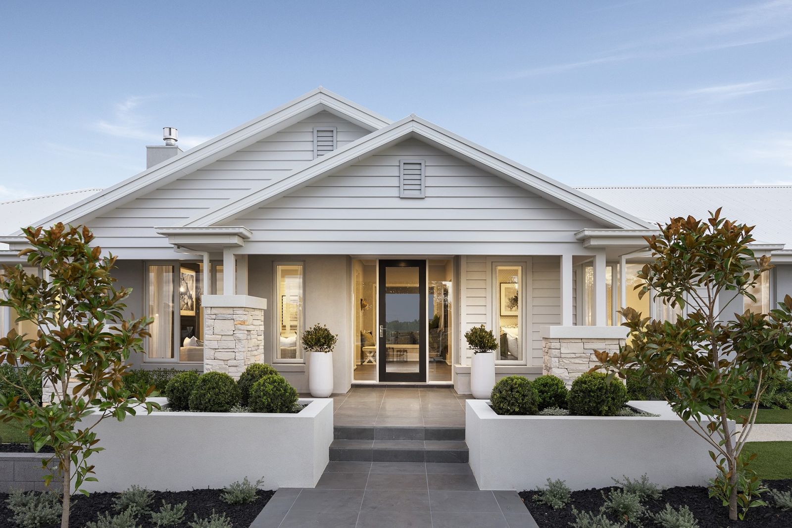 modern country interior design home hamptons style facade by metricon homes
